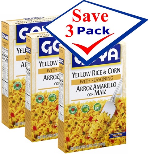 Goya Yellow Rice with Corn 7 oz Pack of 3